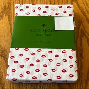 NIP Kate Spade Standard Red Lip Pillowcase Pair